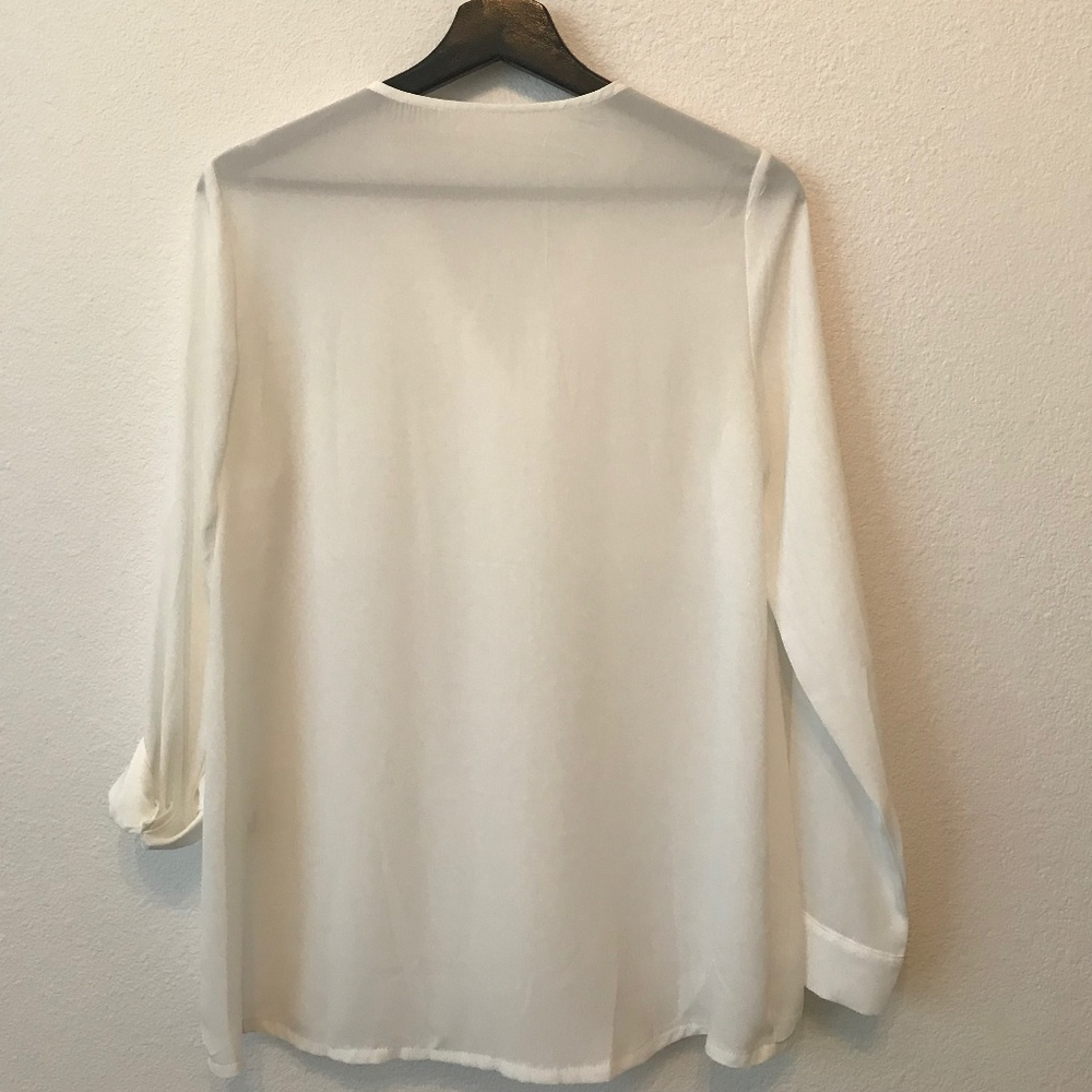 White Button-Down Blouse - Picture 3 of 4